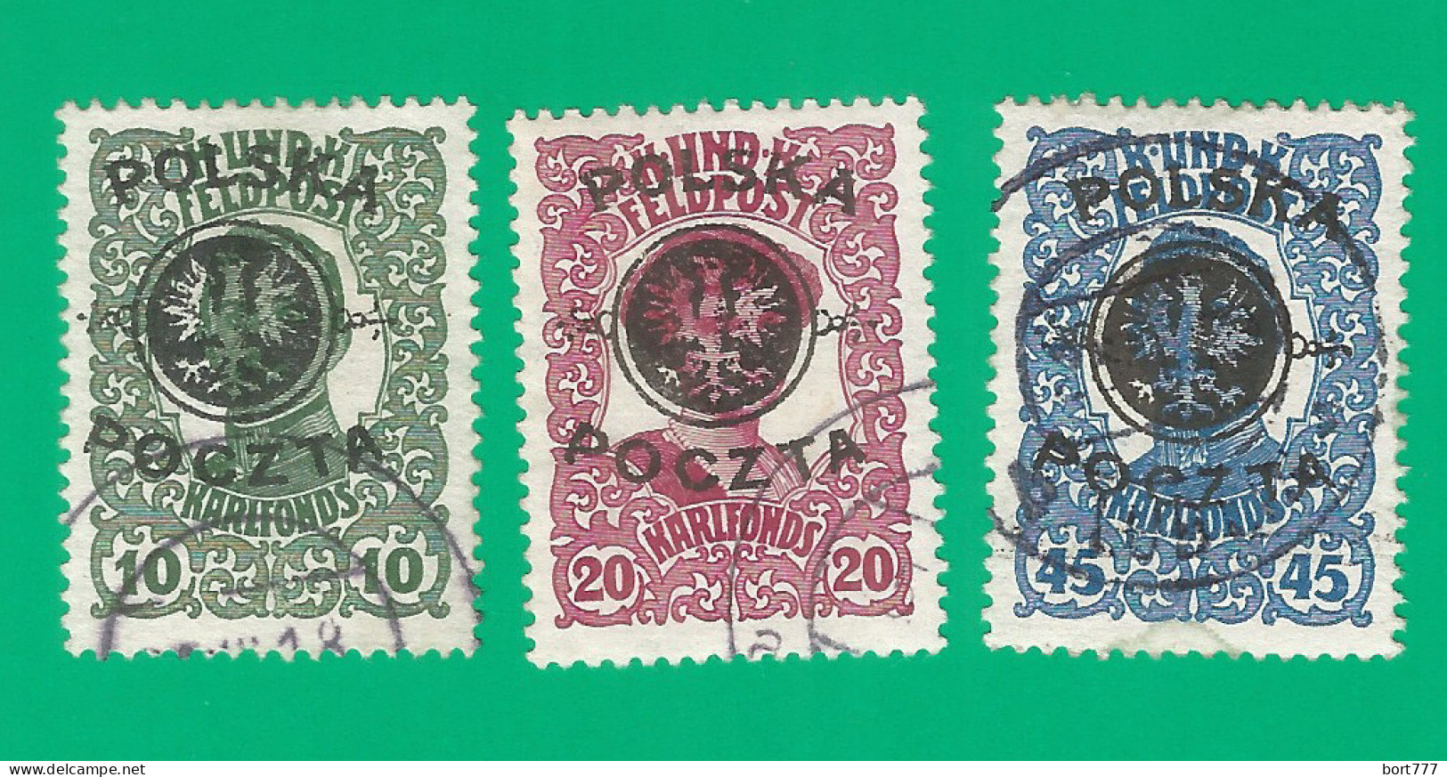 Poland 1918 Year , Used Stamps Mi.# 17-19   - Portomarken