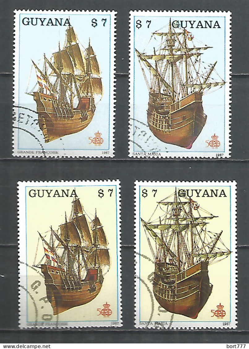 Guyana 1987 Used CTO Stamps Set Ships - Guyana (1966-...)