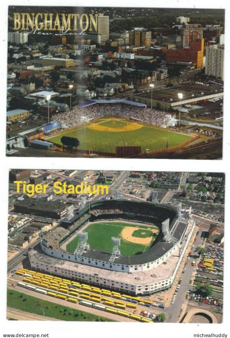 2 POSTCARDS WORLD STADIUMS   U.S.A    NEW YORK/ DETRIOT - Stadiums