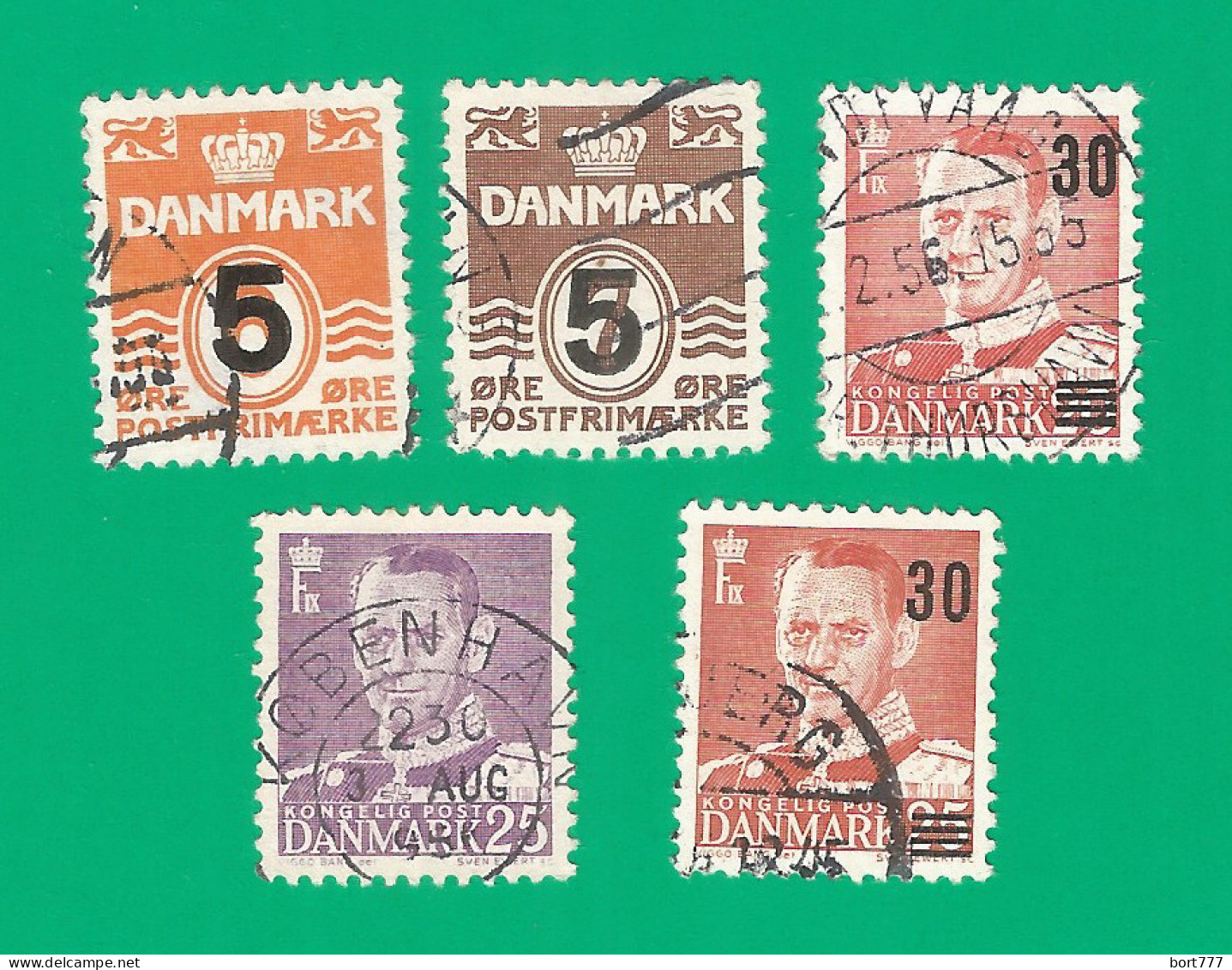 Denmark 1955 Year Used Stamps Mi.# 355,358-61 - Oblitérés