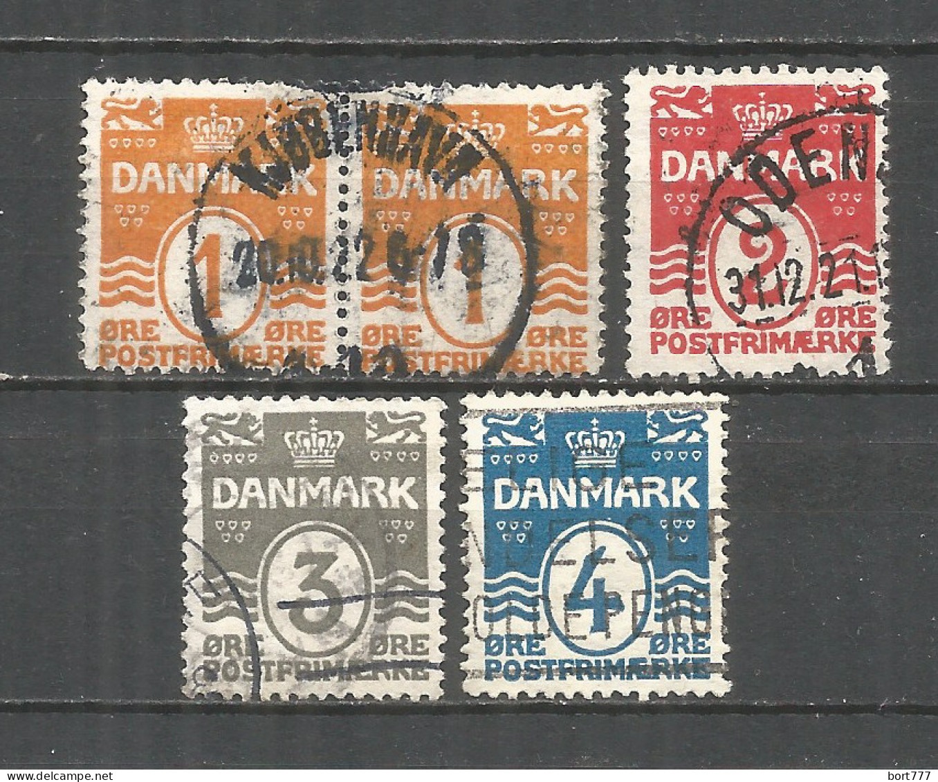 Denmark 1913 Year Used Stamps Mi. 77-80 - Gebraucht