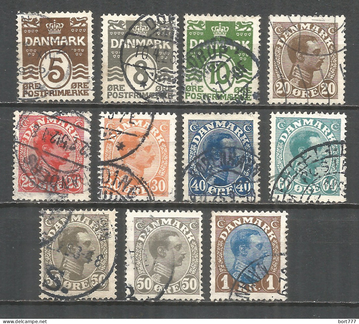 Denmark 1921/22 Years Used Stamps Mi. 118-128 - Gebraucht