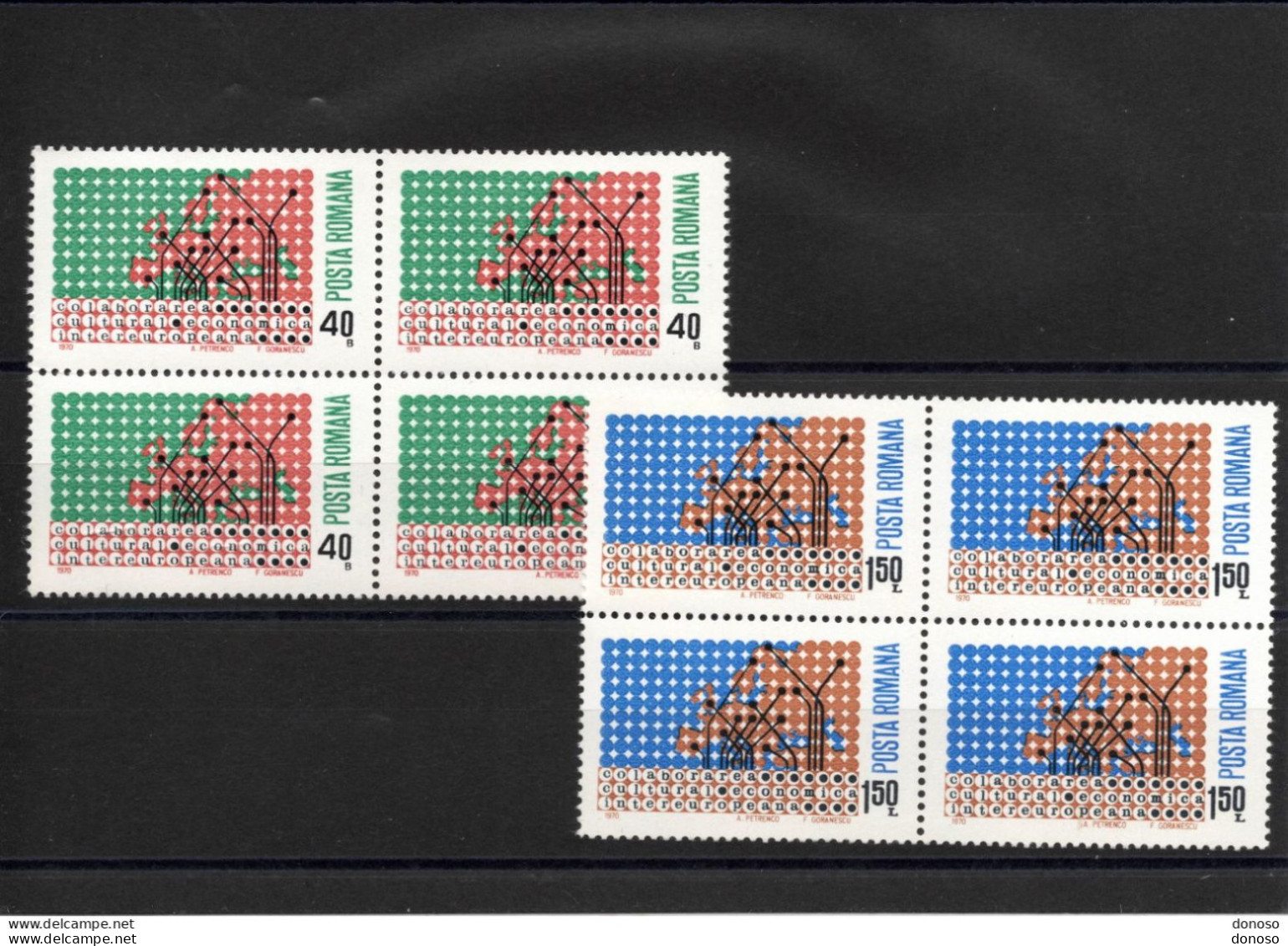 ROUMANIE 1970 Collaboration Culturelle Et économique Européenne Bloc De 4 Yvert 2533-2534 NEUF** MNH - Unused Stamps