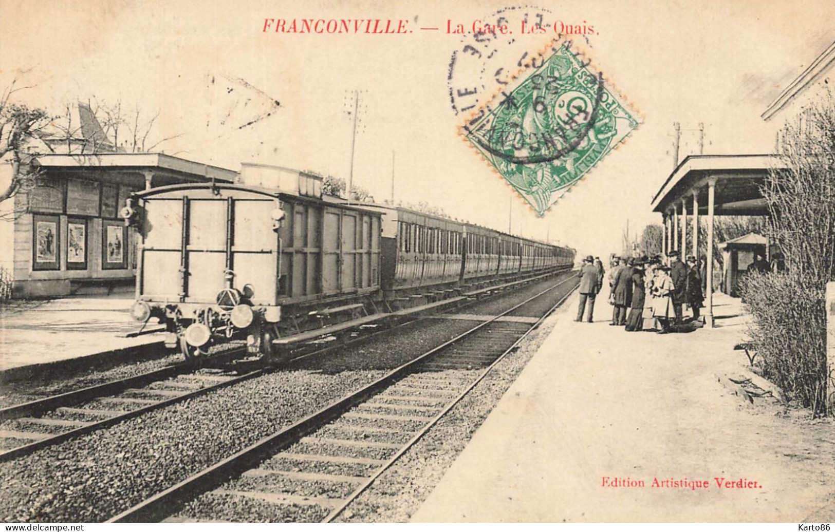 Franconville * 1907 * La Gare , Les Quais * Train Wagons * Ligne Chemin De Fer Val D'oise - Franconville