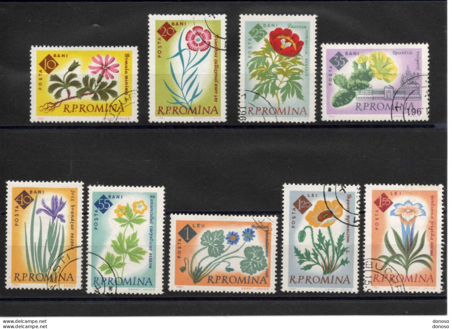 ROUMANIE 1961 Fleurs Yvert 1818-1826, Michel 2020-2028 Oblitéré Cote 3 Euros - Used Stamps