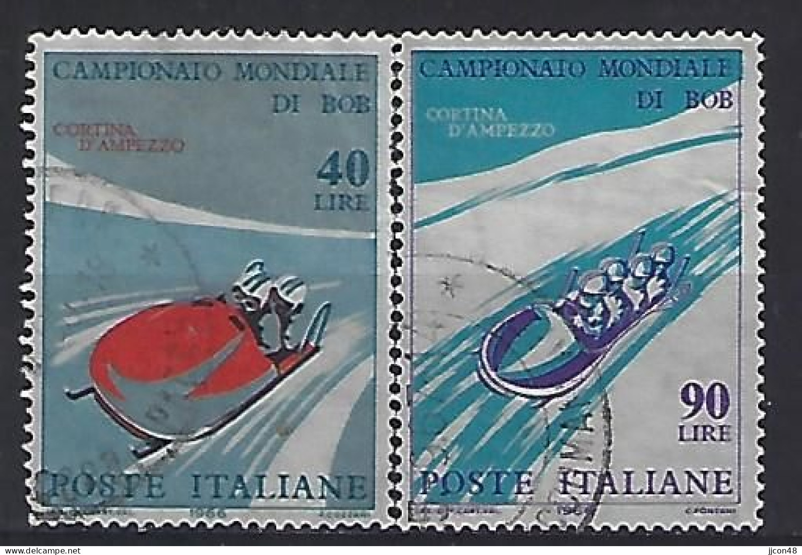 Italy 1966  Weltmeisterschaftenn Im Bobfahren  (o) Mi.1196-1197 - 1961-70: Gebraucht