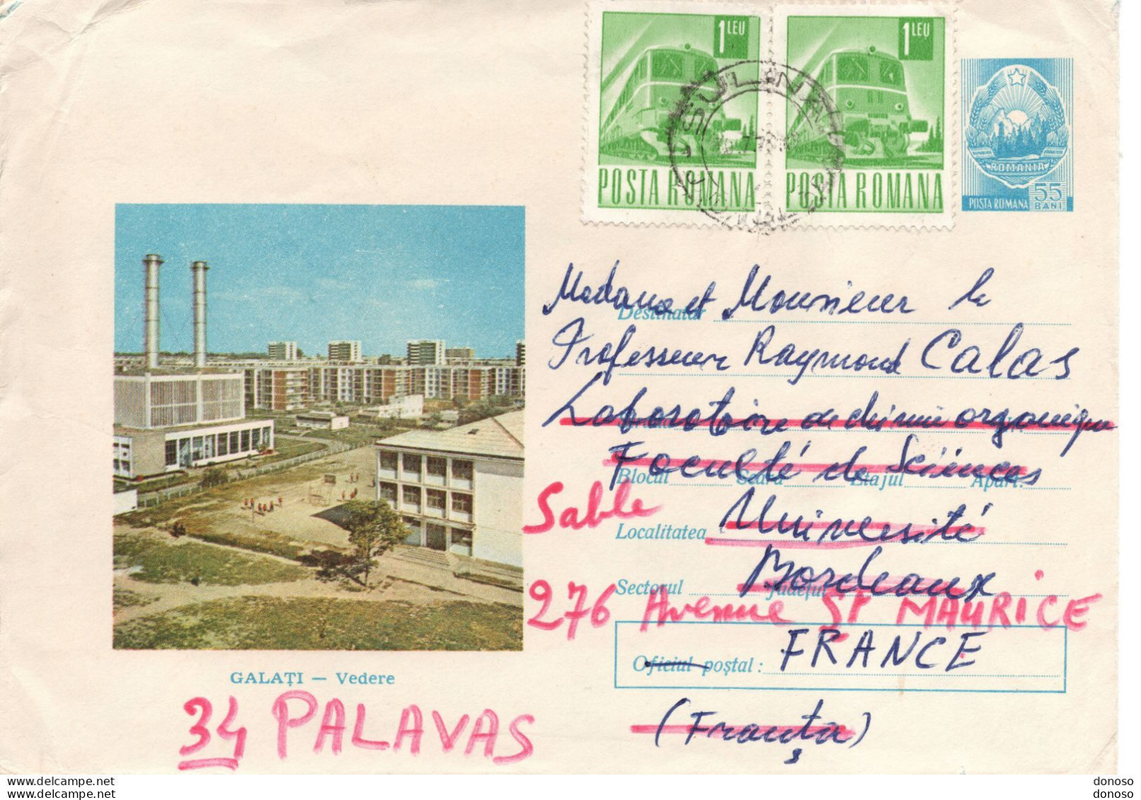 ROUMANIE 1970 Lettre De L'université De Iasi Pour Faculté Des Sciences De Bordeaux - Covers & Documents