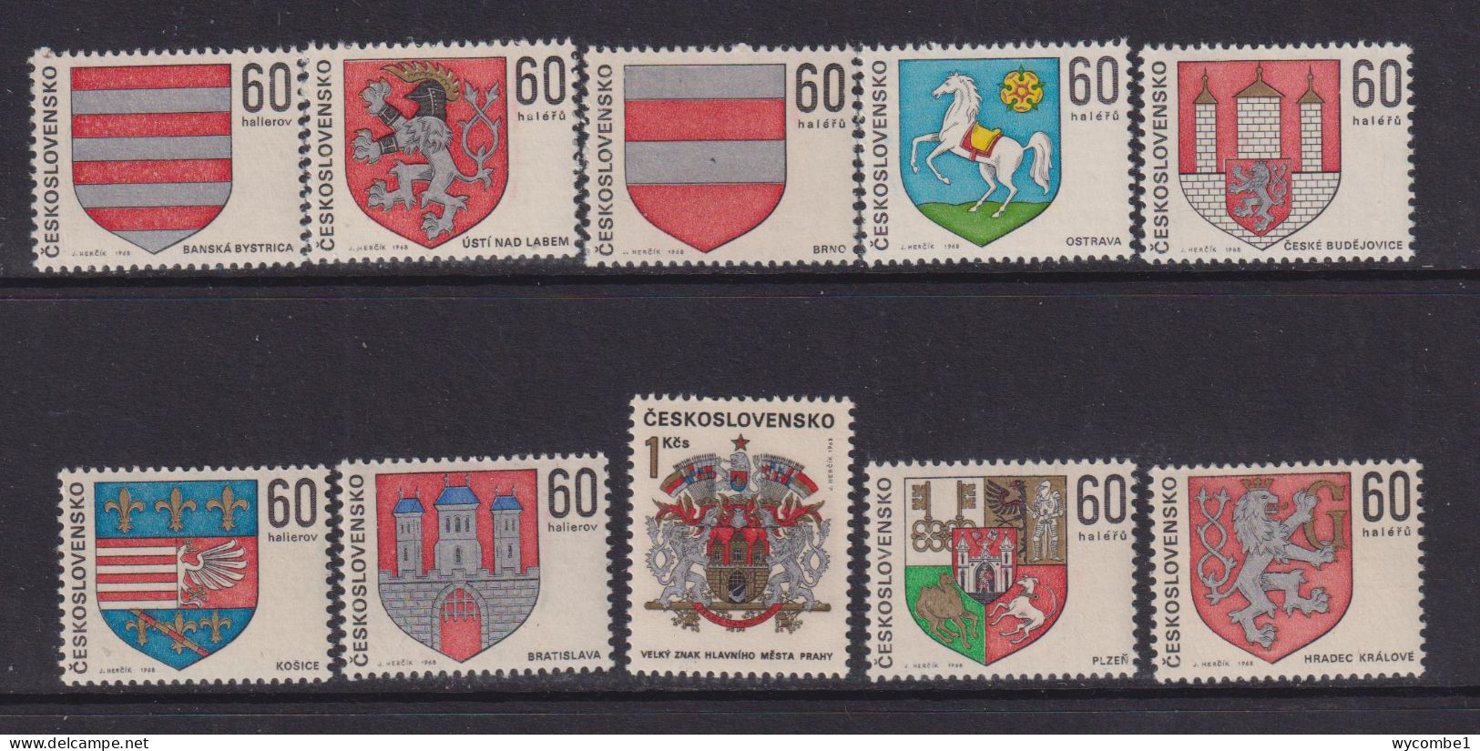 CZECHOSLOVAKIA  - 1968 Regional Capitals Set Never Hinged Mint - Neufs