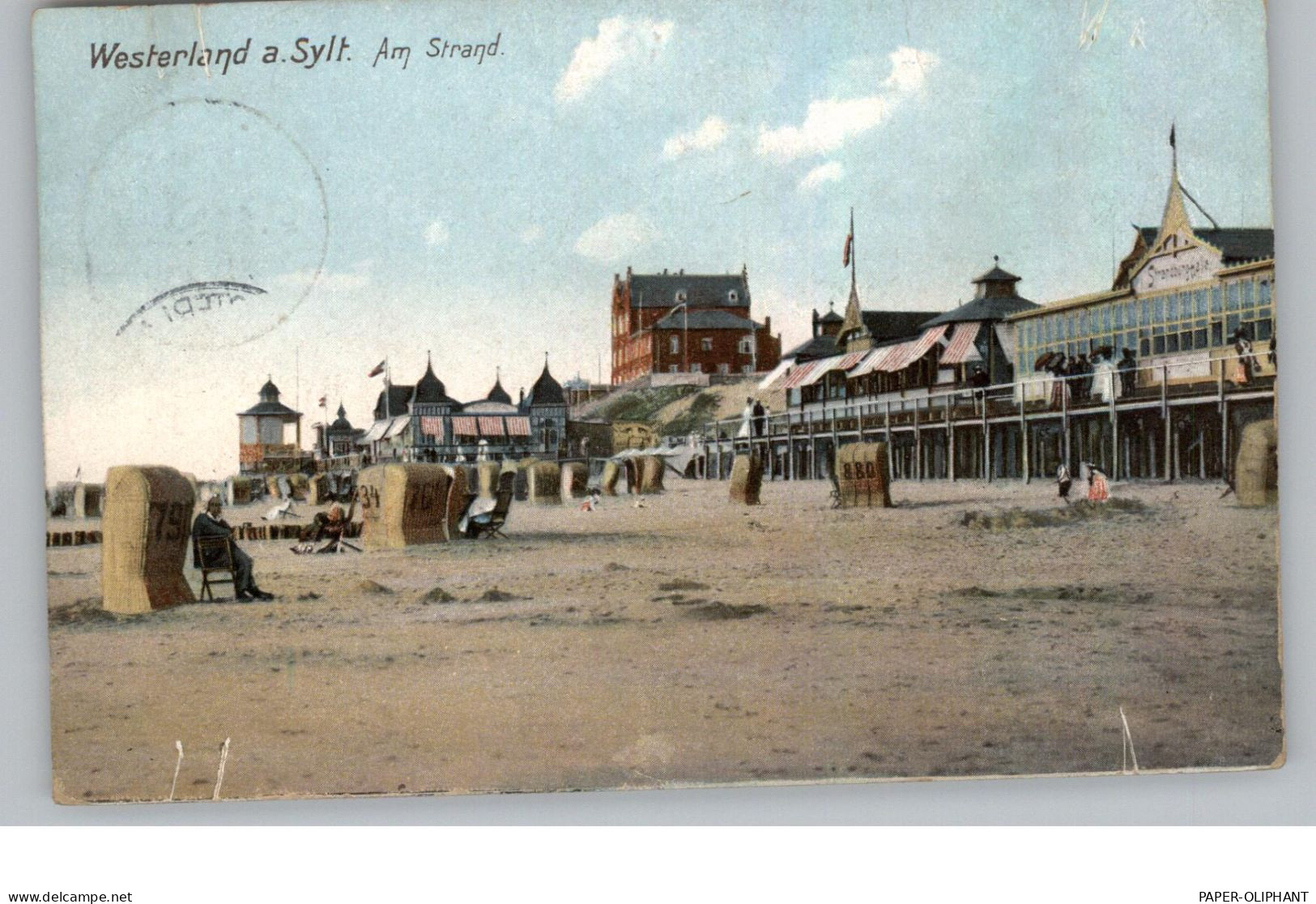 2280 WESTERLAND / SYLT, Am Strand, Strandkörbe, Strandhalle, 1908 - Sylt