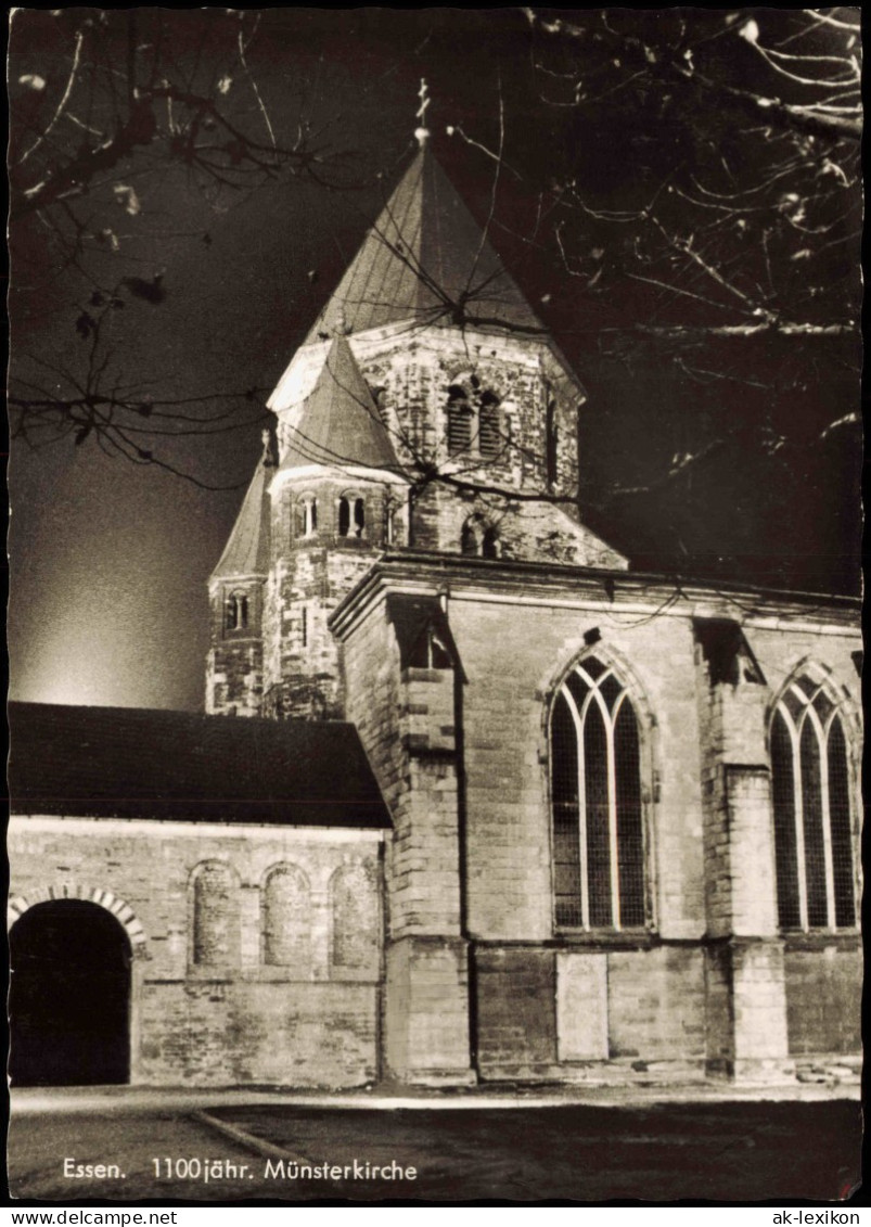 Ansichtskarte Essen (Ruhr) Münsterkirche Bei Nacht 1961 - Essen