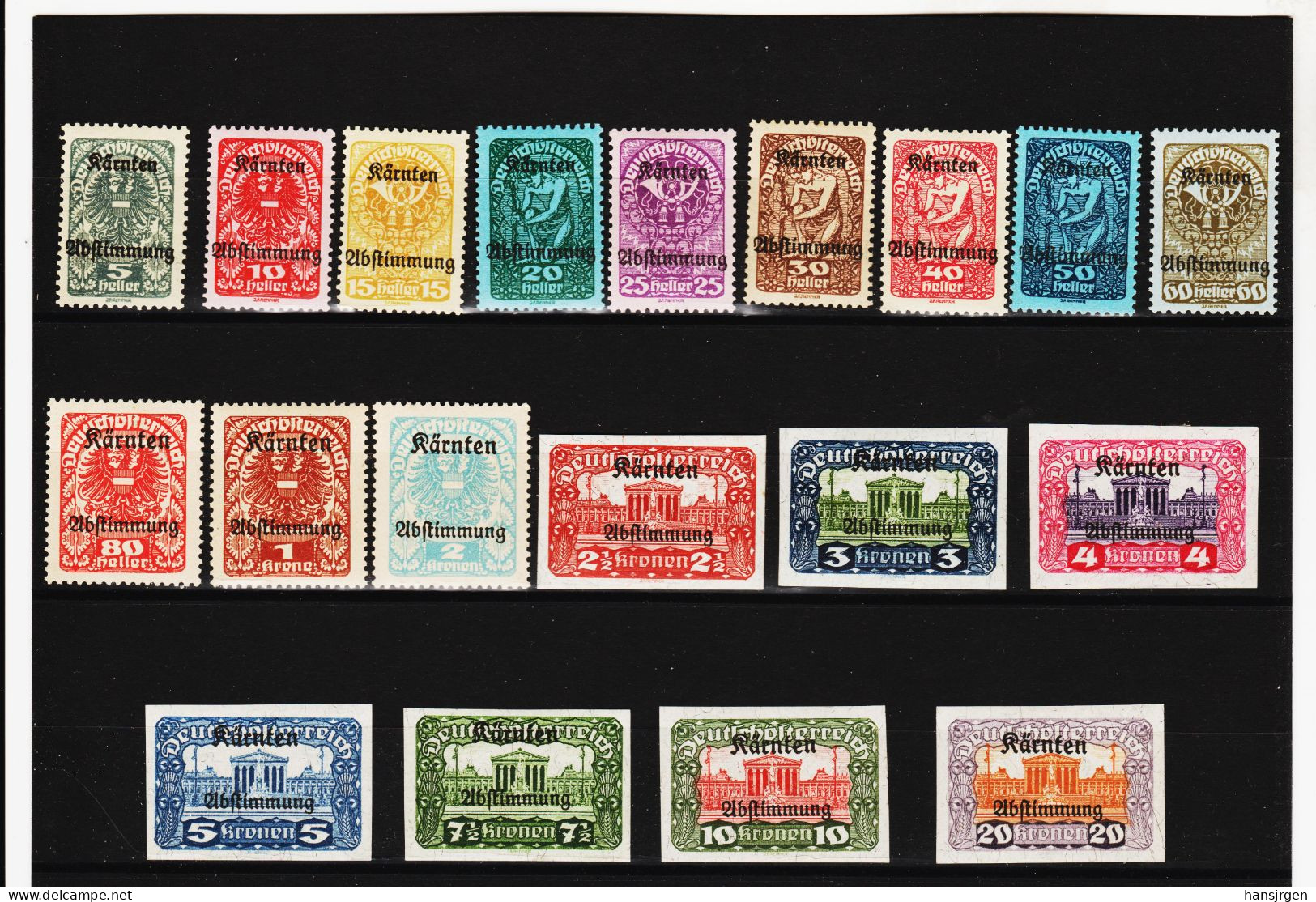 CAO130 ÖSTERREICH 1920 Michl 321/39 (*) FALZ SIEHE ABBILDUNG - Unused Stamps