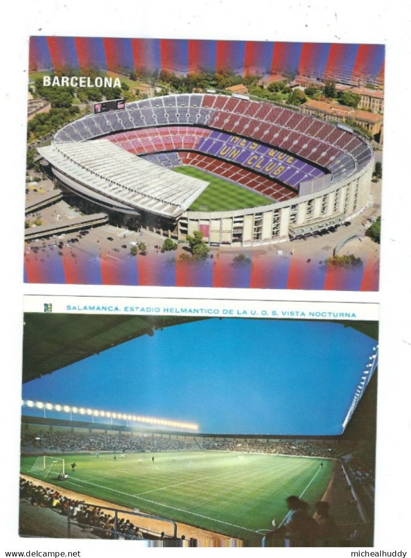 2 POSTCARDS WORLD STADIUMS   SALAMNCA/ BARCELONA - Stades