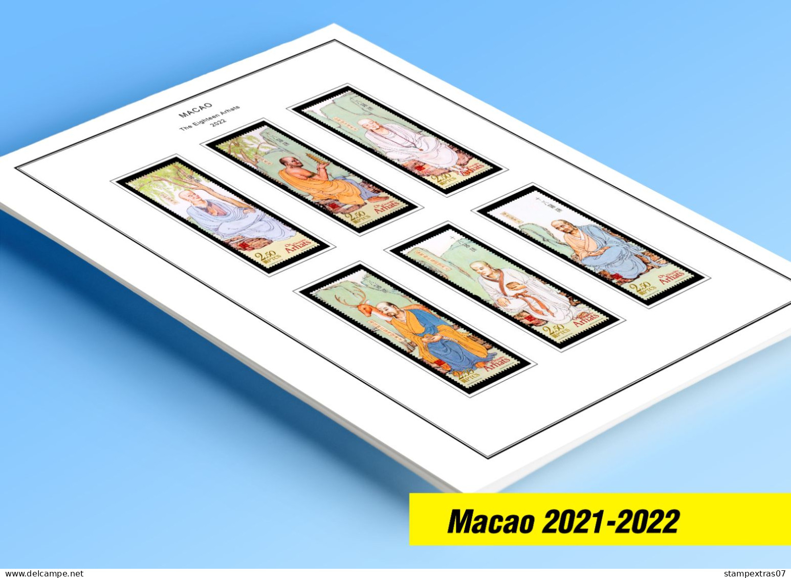 COLOR PRINTED MACAO [SAR] 2021-2022 STAMP ALBUM PAGES (33 Illustrated Pages) >> FEUILLES ALBUM - Pre-printed Pages