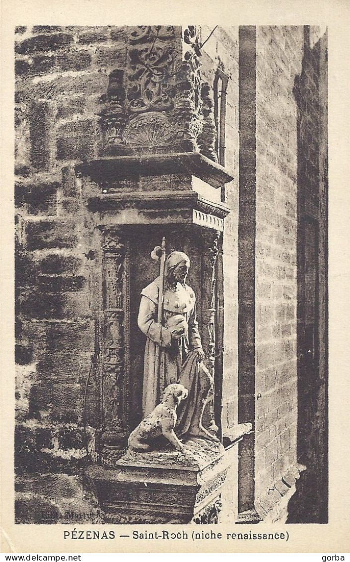 *CPA  - 34 - PEZENAS - Saint Roch - Niche Renaissance - Pezenas