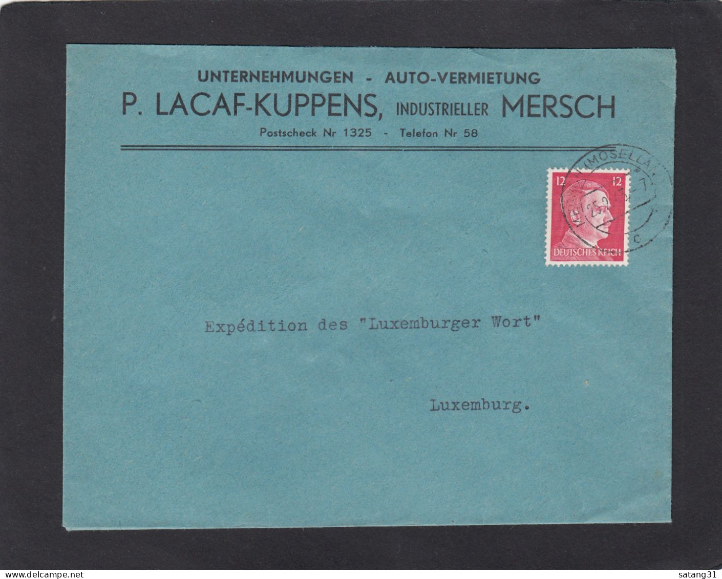 UNTERNEHMUNGEN - AUTO-VERMIETUNG, MERSCH. - 1940-1944 Occupazione Tedesca