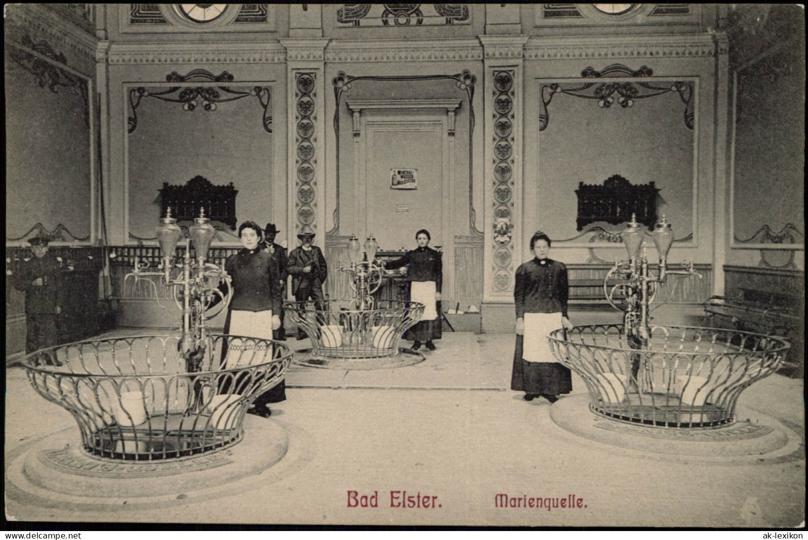 Ansichtskarte Bad Elster Marienquelle. Frauen - Ornamente 1909 - Bad Elster