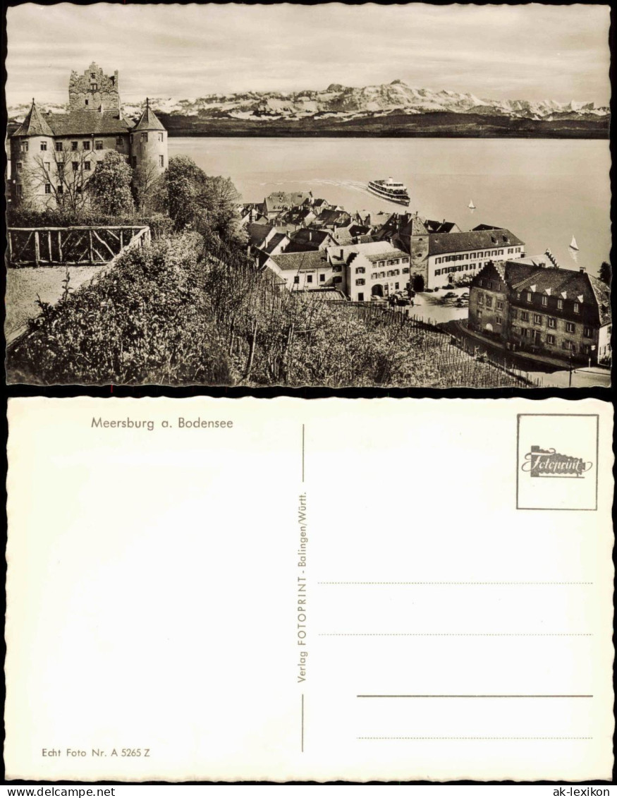 Ansichtskarte Meersburg Fotokunst Stdt Alpen Bodensee 1956 - Meersburg