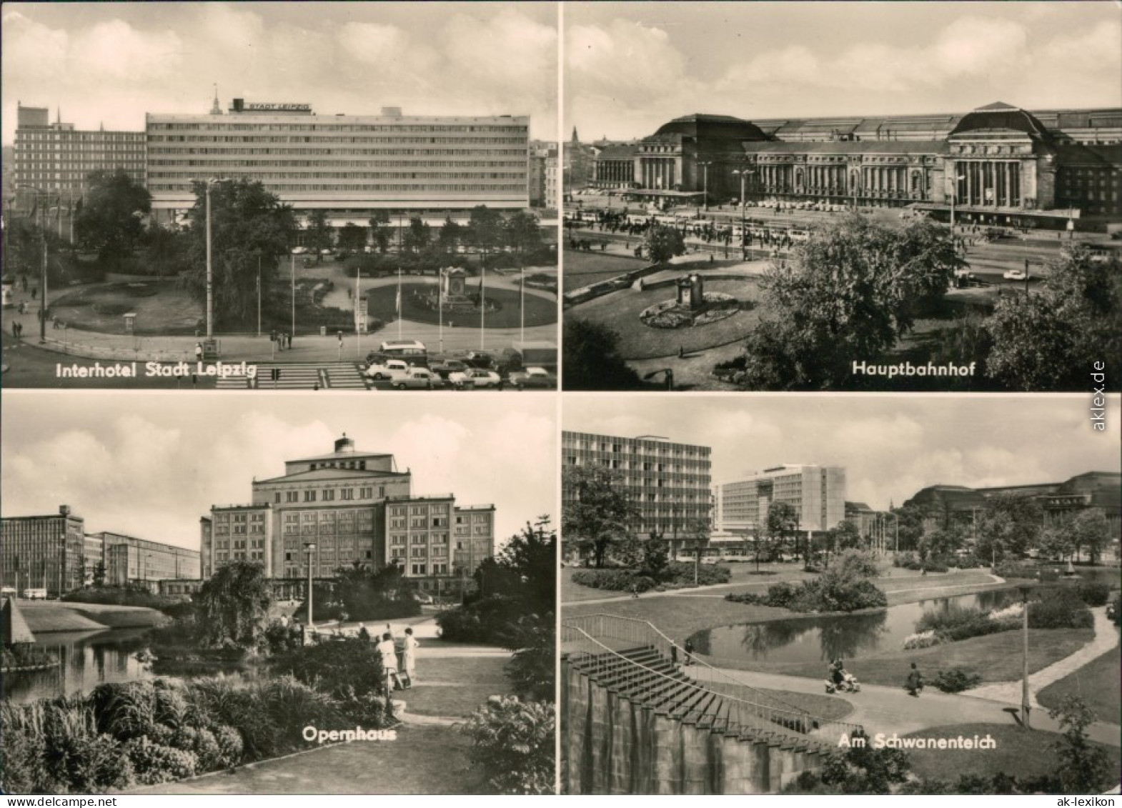 Leipzig Interhotel Stadt Leipzig, Hauptbahnhof, Opernhaus, Am Schwanenteich 1968 - Leipzig