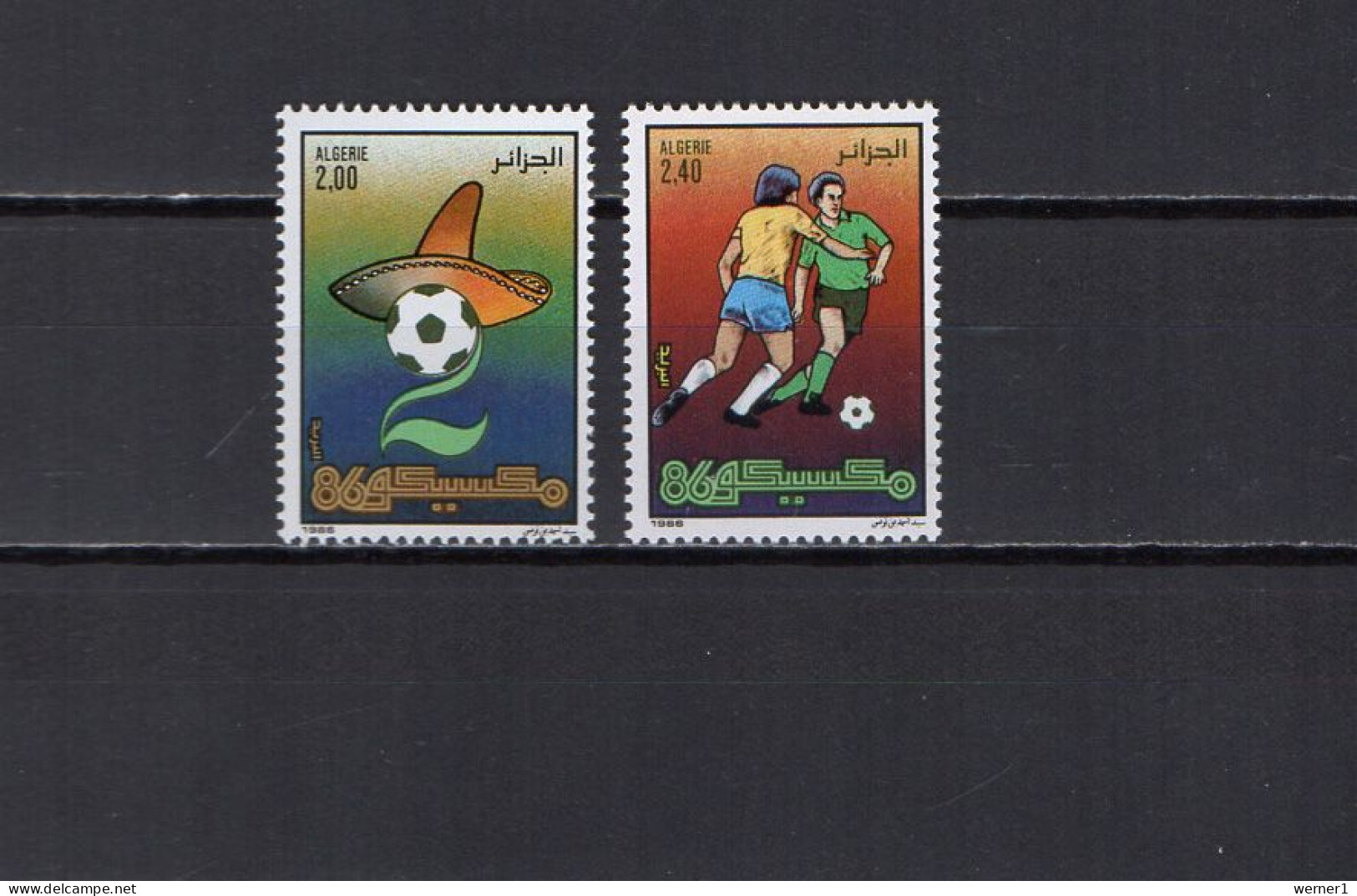Algeria 1986 Football Soccer World Cup Set Of 2 MNH - 1986 – Mexiko