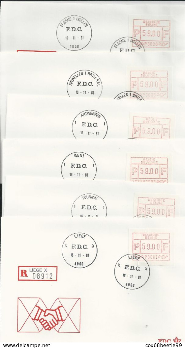 ATM1/ATM6 1981 Première Série Complète Volledige Set 24 Valeurs En FDC Avec Feuillet Explicatif De La Poste - 1980-1999