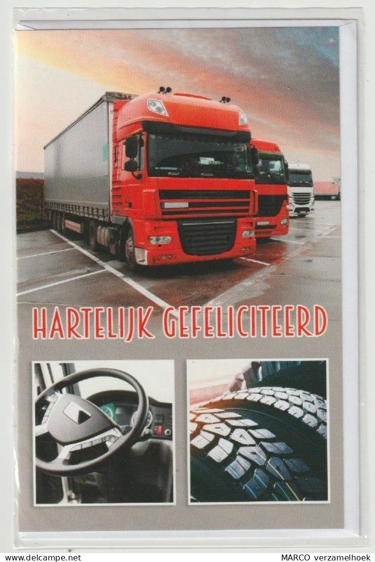 Ansichtkaart-postcard Truck:  Hartelijk Gefeliciteerd DAF Eindhoven (NL) - Vrachtwagens En LGV