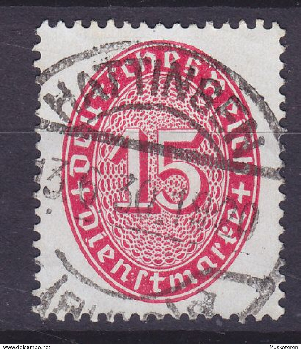 Deutsches Reich Dienst 1929 Mi. 124, 15 Pf. Ziffernzeichnung Deluxe HATTINGEN 1930 Cancel !! - Dienstmarken