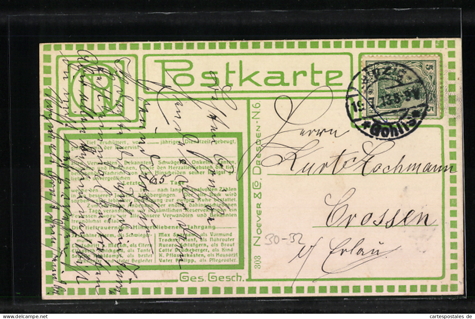 AK Ruhe Sanft Auf Beiden Seiten, Sarg Mit Schafsbock, Trauermarsch  - Guerre 1914-18
