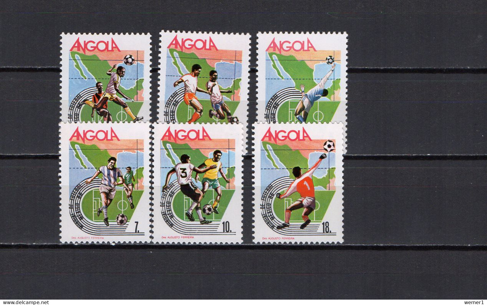 Angola 1986 Football Soccer World Cup Set Of 6 MNH - 1986 – Mexiko