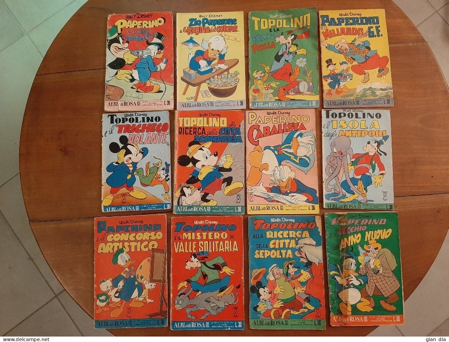 ALBI DELLA ROSA Ed.Mondadori. Lottino Di 12. Segmento 232-531. 1959-1965 - Disney