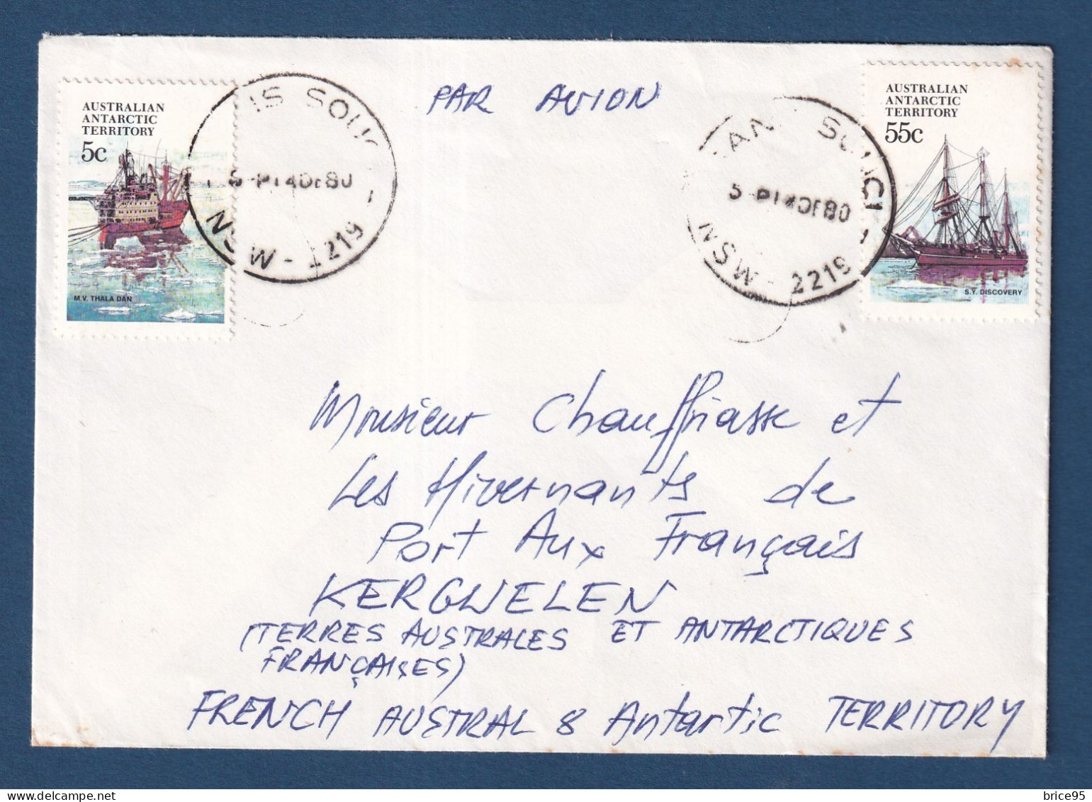 Territoire Antarctique Australien - AAT - Pour Les TAAF - Sur Lettre - Terre Australes - 1980 - Lettres & Documents