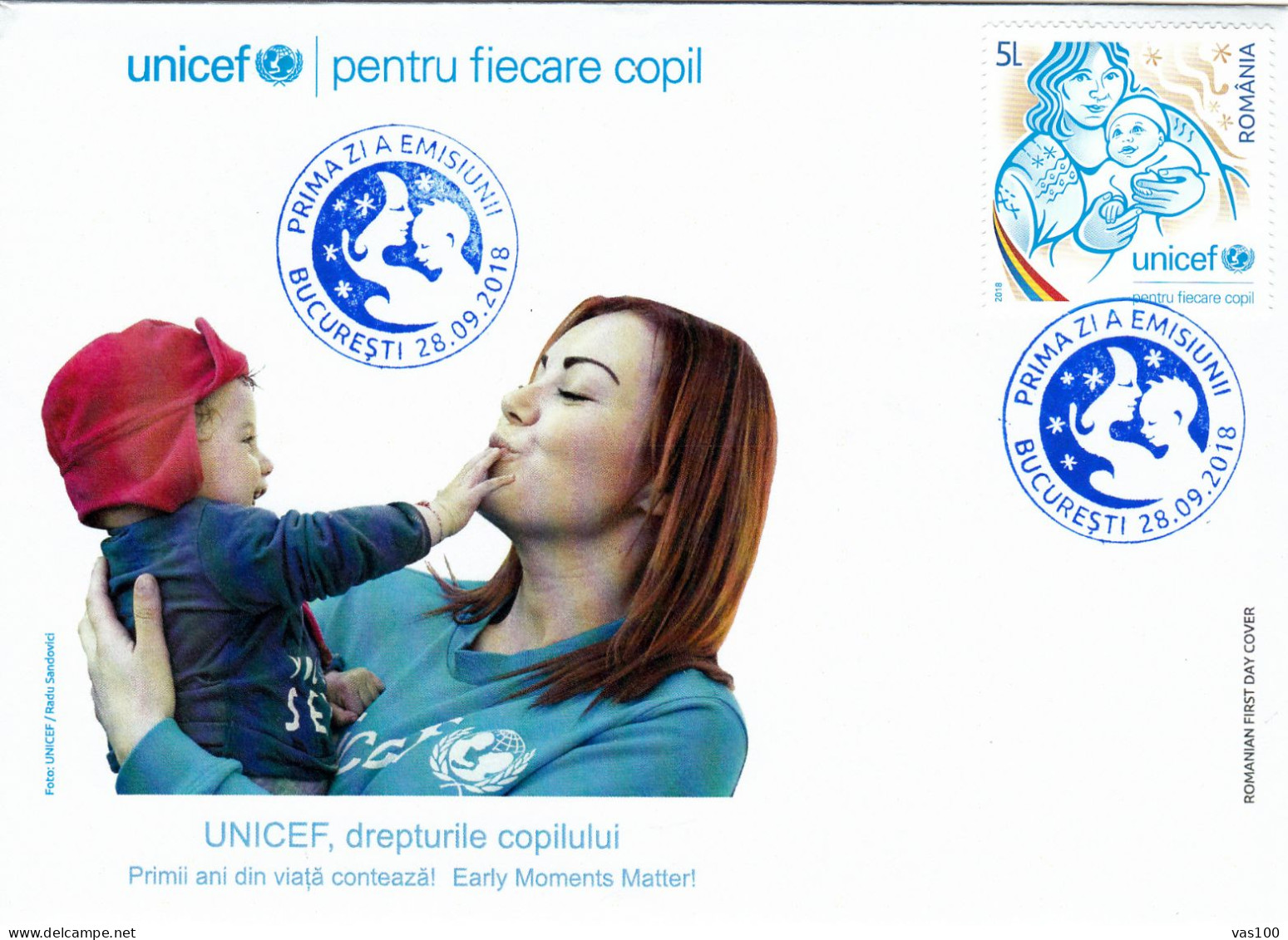 UNICEF , FDC, 2018, ROMANIA - FDC