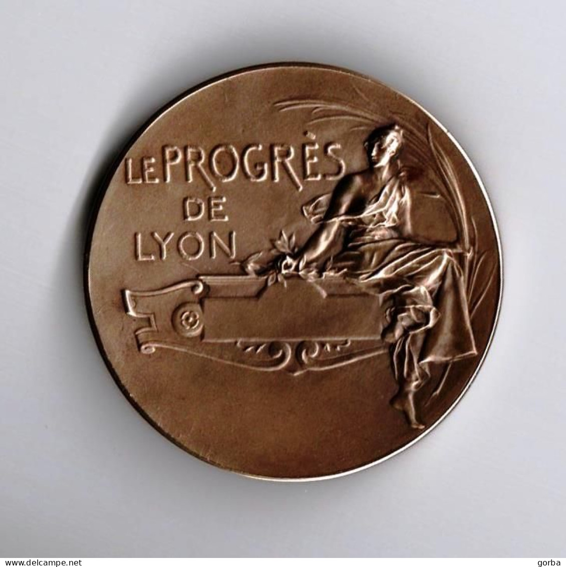 *Medaille En Bronze (45 Mm) Dans Son étui D'origine - Signée SVEN KULLE - Grand Prix Du Progrès De Lyon - Wielrennen
