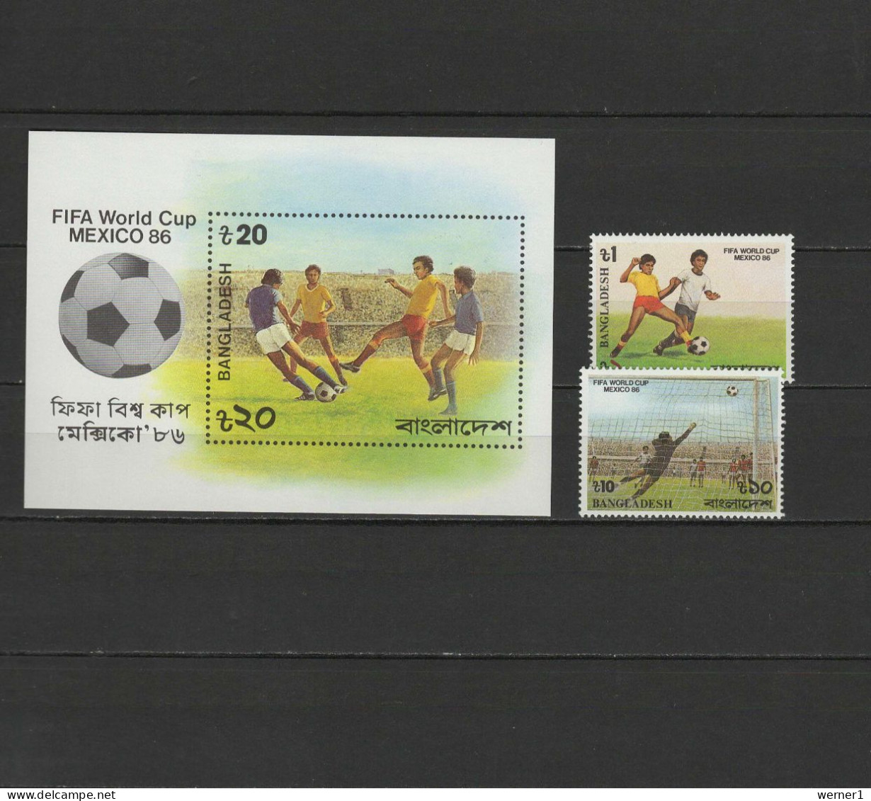 Bangladesh 1986 Football Soccer World Cup Set Of 2 + S/s MNH - 1986 – Mexico