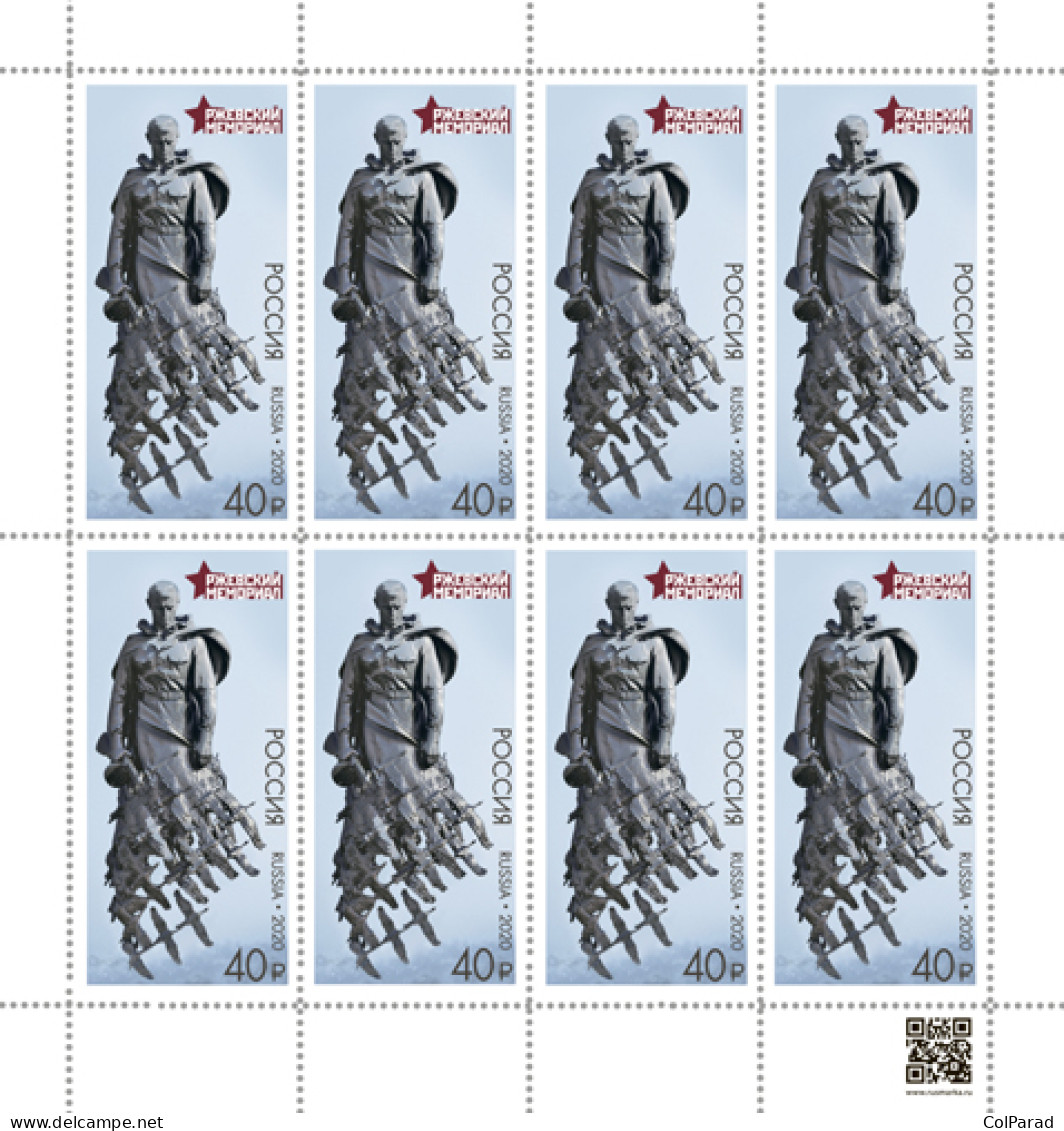 RUSSIA - 2020 - MINIATURE SHEET MNH ** - Rzhevsky Memorial To Soviet Soldiers - Unused Stamps