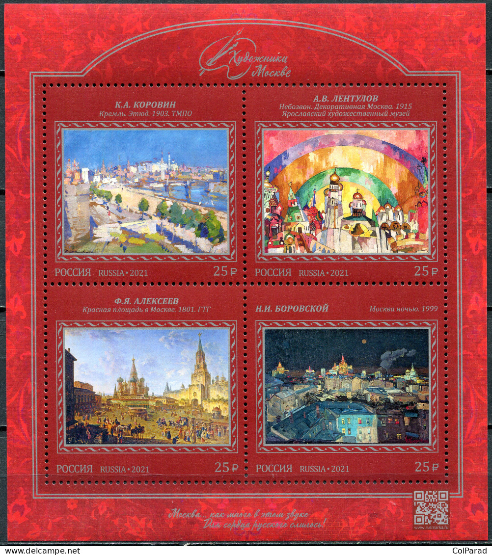 RUSSIA - 2021 - SOUVENIR SHEET MNH ** - Painters - Moscow - Ungebraucht