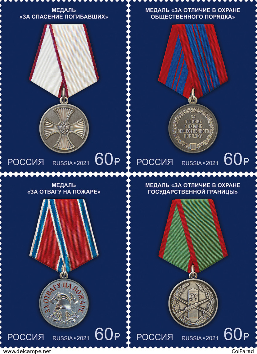 RUSSIA - 2021 - SET OF 4 STAMPS MNH ** - Medals - Ongebruikt