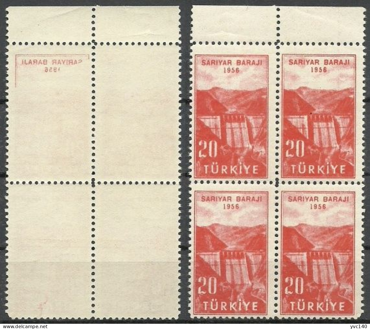 Turkey; 1956 Inauguration Of Sariyar Dam ERROR "Abklatsch Print" MNH** - Unused Stamps