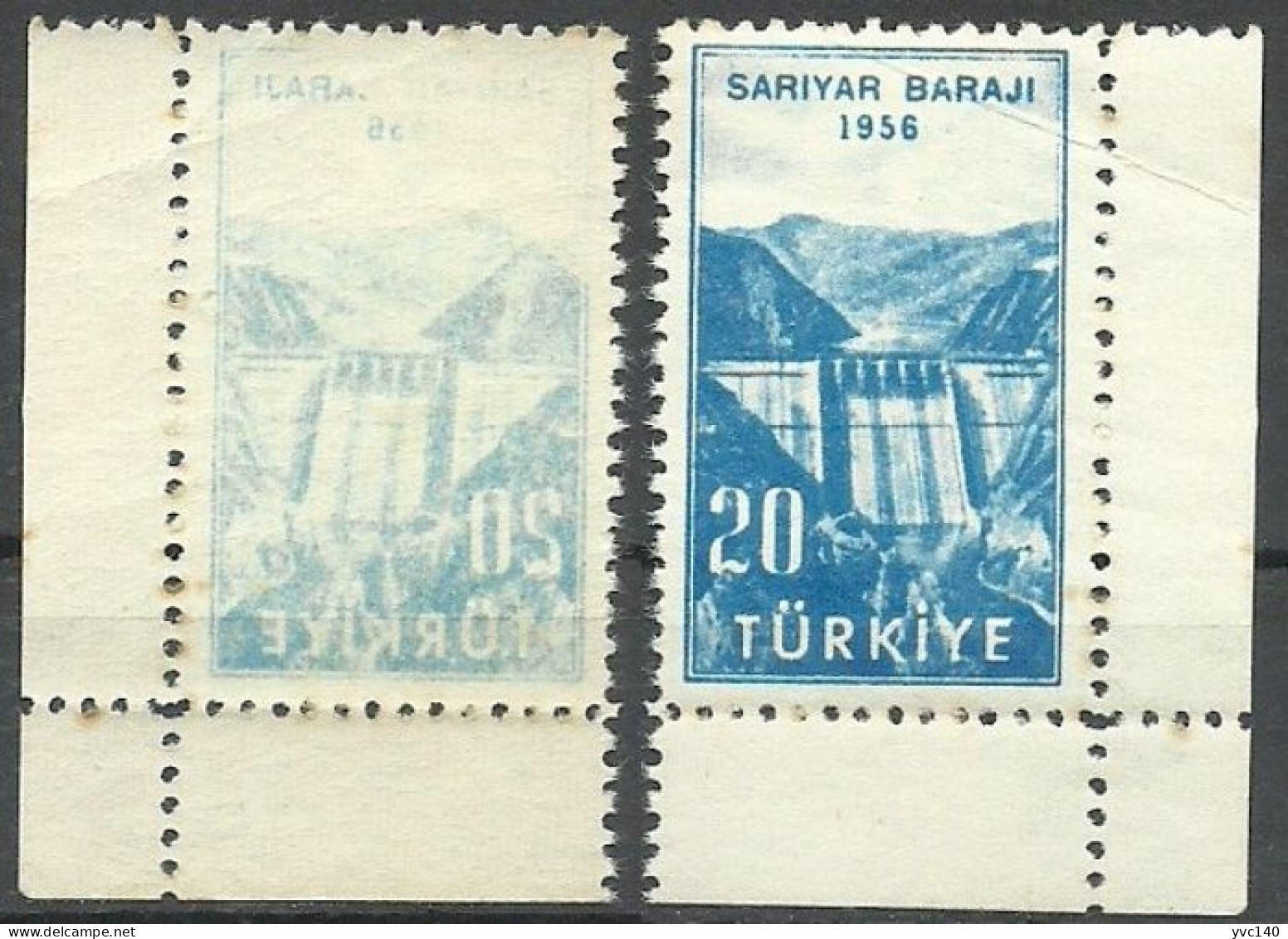 Turkey; 1956 Inauguration Of Sariyar Dam ERROR "Abklatsch Print" MNH** - Neufs