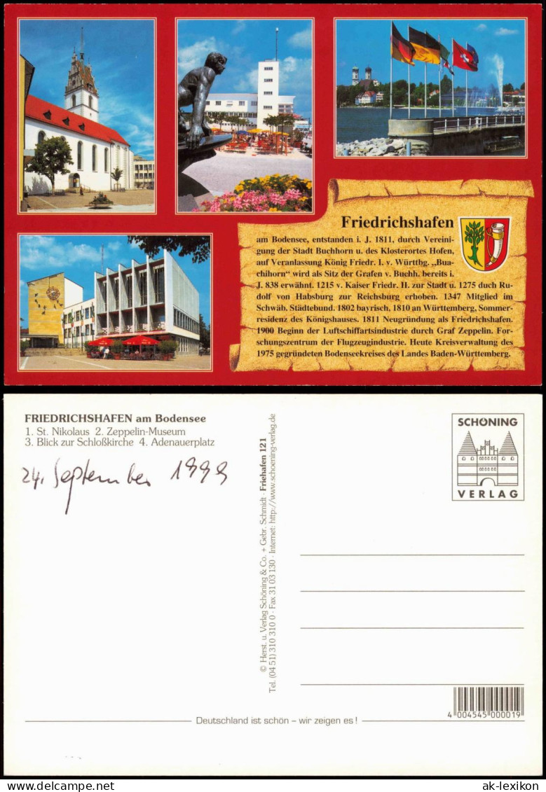 Friedrichshafen Mehrbild-AK   Zeppelin-Museum Schlosskirche Adenauerplatz 1999 - Friedrichshafen