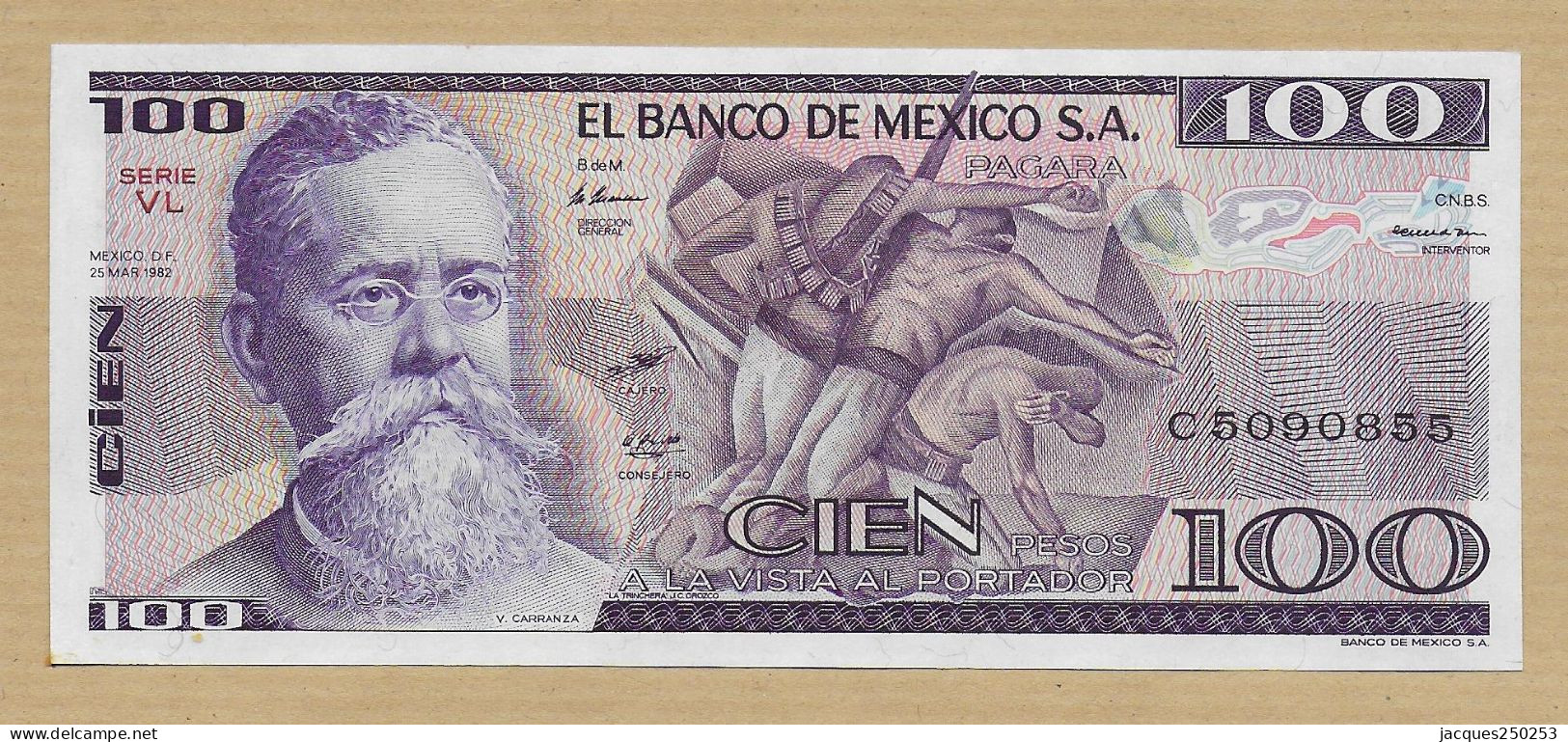 100 PESOS 1982 NEUF - Mexique