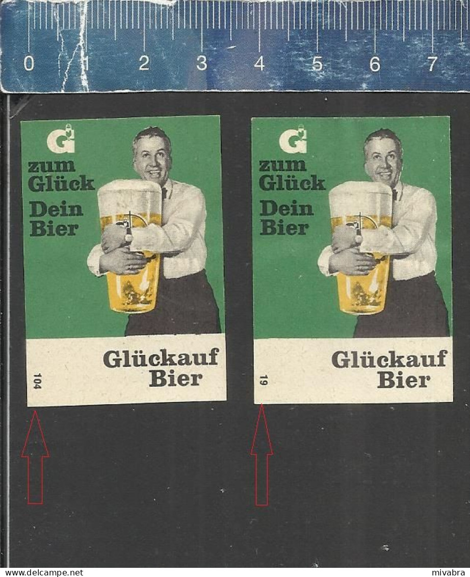 GLÜCKAUF BIER ( BIÈRE BEER ALE PILS ) -  ALTES DEUTSCHES STREICHHOLZ ETIKETTEN - OLD VINTAGE MATCHBOX LABELS GERMANY - Boites D'allumettes - Etiquettes