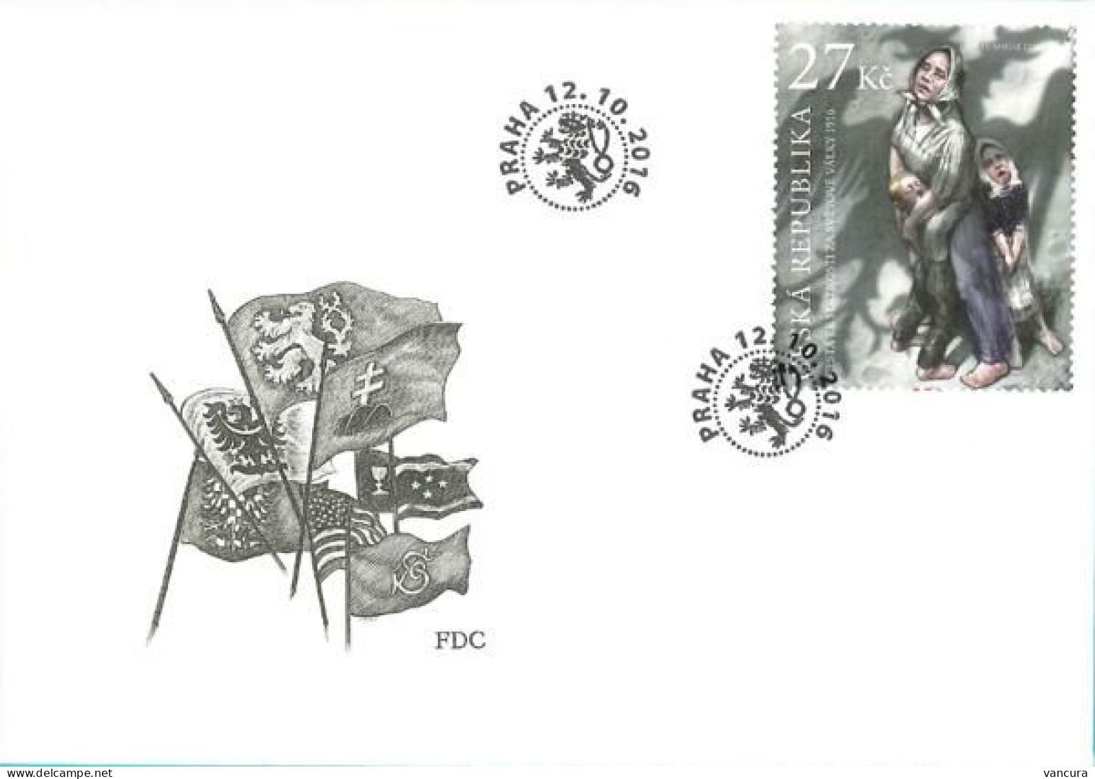 FDC 906-7 Czech Republic WW1 Third Year 2016 Fight For The Czech Statedood - Guerre Mondiale (Première)