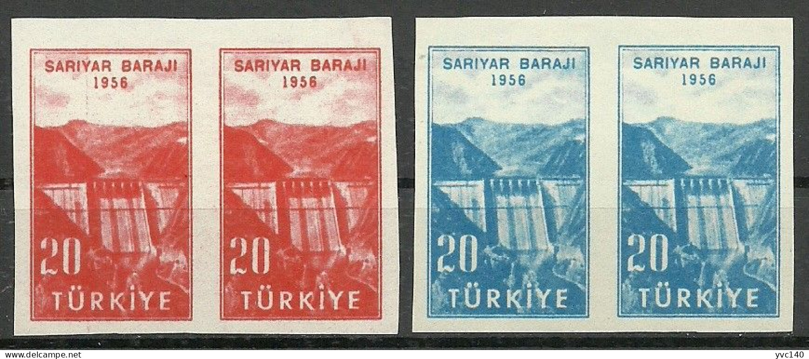 Turkey; 1956 Inauguration Of Sariyar Dam ERROR "Imperf. Pairs (Complete Set)" MNH** RRR - Ongebruikt