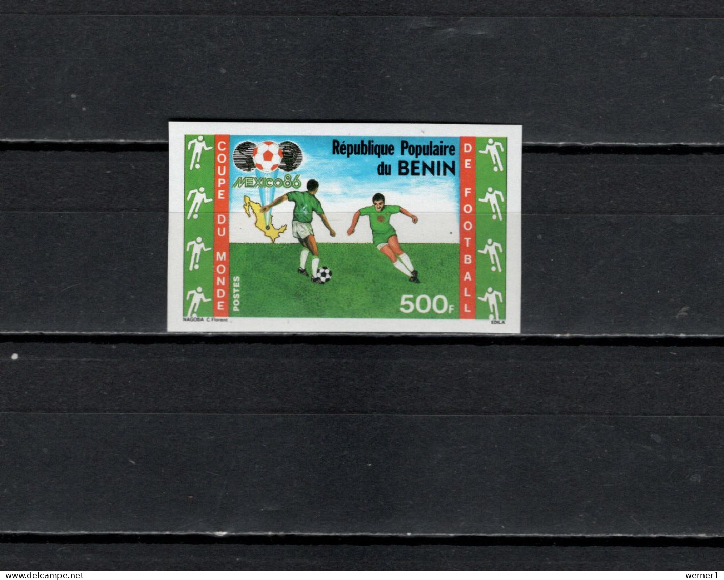 Benin 1986 Football Soccer World Cup Stamp Imperf. MNH -scarce- - 1986 – México