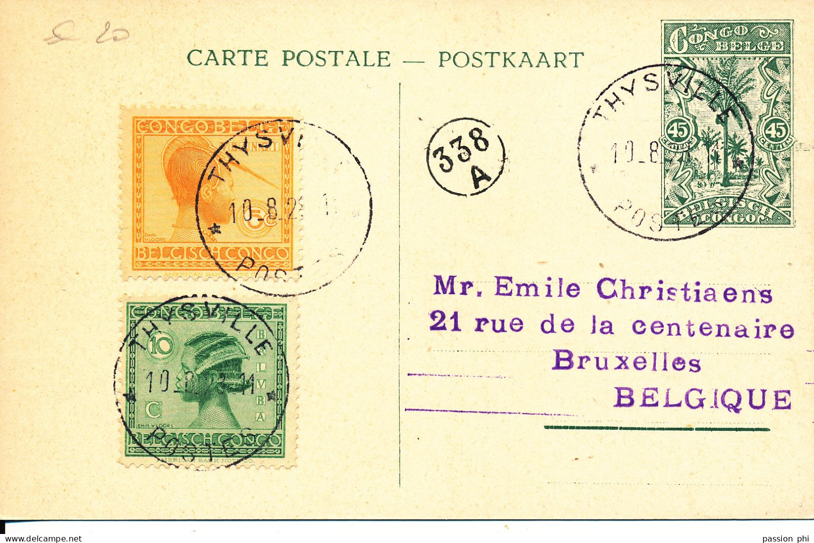 BELGIAN CONGO 1912 ISSUE PPS SBEP 66a VIEW 6 USED - Enteros Postales