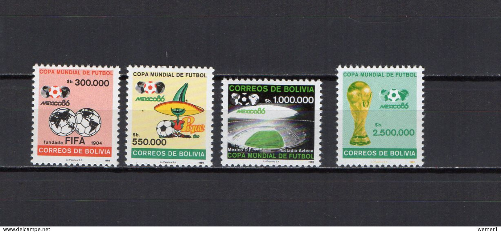 Bolivia 1986 Football Soccer World Cup Set Of 4 MNH - 1986 – Mexiko