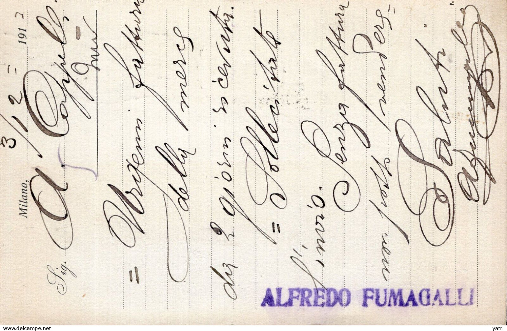 Regno D'Italia (1913) - Ditta Alfredo Fumagalli - Cartolina Da Milano Per Città - Marcophilia