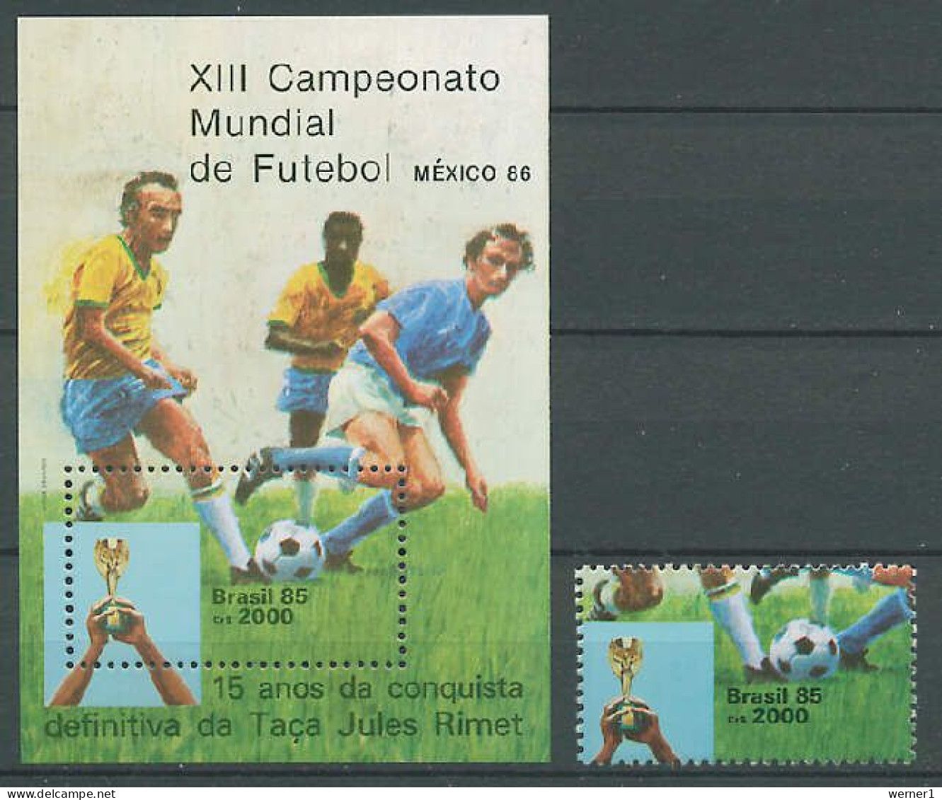Brazil 1985 Football Soccer World Cup Stamp + S/s MNH - 1986 – Mexiko