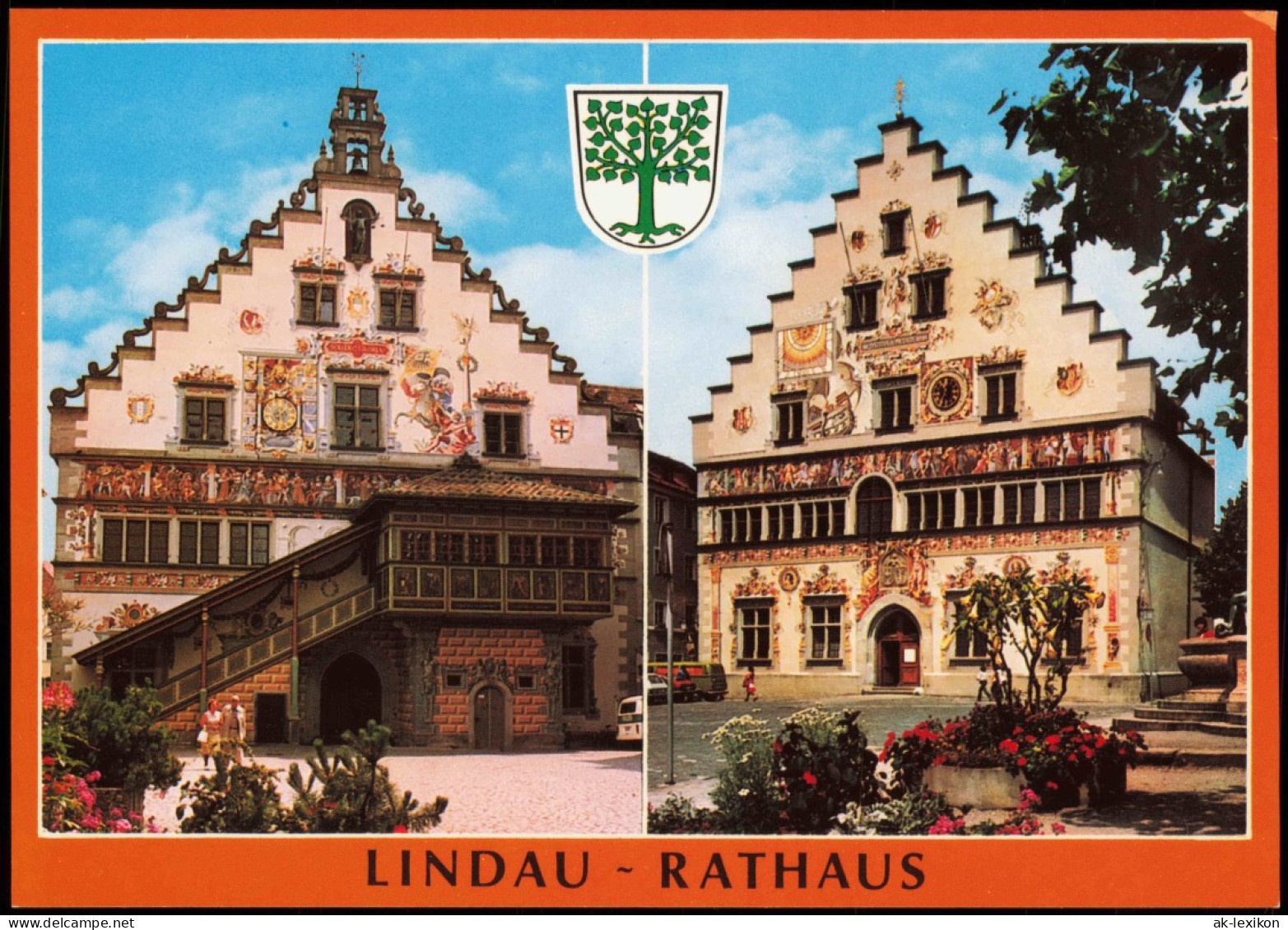 Ansichtskarte Lindau (Bodensee) 2-Bild-Karte Altes Rathaus 1990 - Altri & Non Classificati