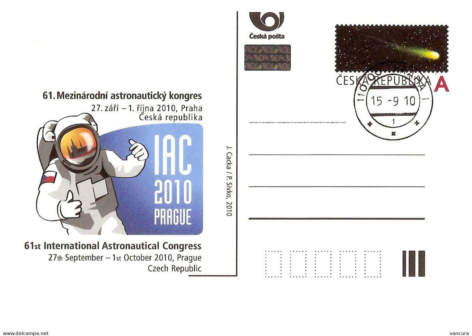 CDV 132 Czech Republic Astronautical Congress 2010 - Postkaarten